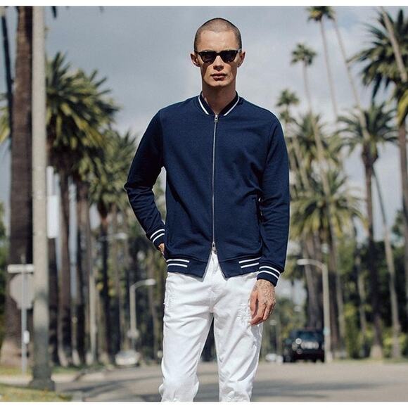 Five Four Nick Wooster Collab Navy Blue Zip Up Sweatshirt Size Medium - Picture 3 of 7